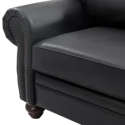 Antonia 60" Wide Chesterfield Loveseat, Genuine Leather Sofa With Nailhead Trim And Rolled Armrests -A+B | ARTFUL LIVING DESIGN -Baxton Studio Shop GUEST 49b26a65 4a04 45d4 b674 3961e520607d