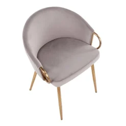 LumiSource Set Of 2 Claire Dining Chairs Gold/Silver: Upholstered Velvet, Low Back, Steel Legs -Baxton Studio Shop GUEST 49d1c3c6 f700 4bf6 ad7e ed05c66d9b88