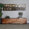 Contemporary Wood Block Bench Brown - Olivia & May
