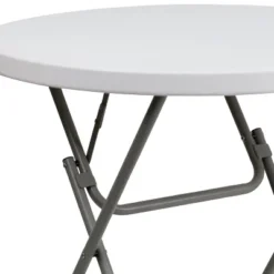 Emma And Oliver 2.63-Foot Round Granite White Plastic Folding Table - Event Table -Baxton Studio Shop GUEST 4a1bd3b5 4db5 4010 b5f6 29aa87b4056a