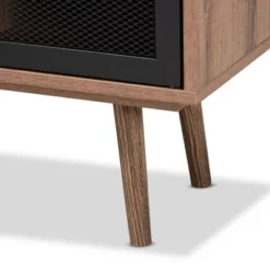Yuna Natural Wood And Metal 2 Door TV Stand For TVs Up To 40" Brown/Black - Baxton Studio -Baxton Studio Shop GUEST 4a406c19 8553 4da4 a424 3e90e8a42fe0