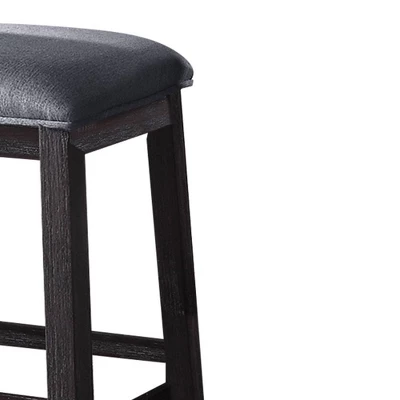 60" Necalli Marble Top Counter Height Dining Set Weathered Espresso - Acme Furniture 4 60" Necalli Marble Top Counter Height Dining Set Weathered Espresso - Acme Furniture - Image 4