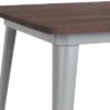 Flash Furniture 31.5" Square Metal Indoor Bar Height Table With Rustic Wood Top
