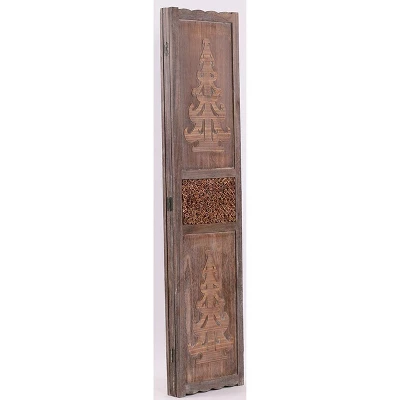 Legacy Decor 4 Panel Room Divider With Handcrafted Design And Brown Finish 2 Legacy Decor 4 Panel Room Divider With Handcrafted Design And Brown Finish - Image 2