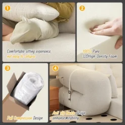 TIRAMISUBEST 3-in-1 Lazy Sofa Bed, Multi-Functional Folding Sleeper Sofa, Teddy Fabric Foam-Filled Floor Loveseat -Baxton Studio Shop GUEST 4ade44b8 f526 4380 969e cbc02a8ee49c