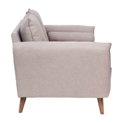 Emma And Oliver Upholstered Mid-Century Modern Pocket Spring Loveseat With Wooden Legs And Removable Back Cushions -Baxton Studio Shop GUEST 4aeafb7e 4004 4001 ab36 ecfae0e5bbad