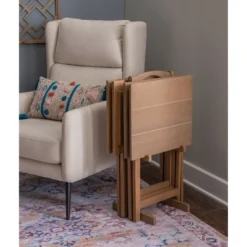 Acacia Tray Table Set Gray - Linon -Baxton Studio Shop GUEST 4b102603 b4d3 4c02 9748 d2a04b7b86e2