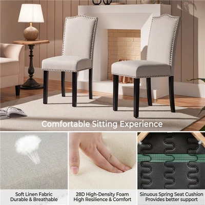 Yaheetech Set Of 4 Modern Upholstered Dining Chairs For Living Room, Dining Room, Home, Kitchen 3 Yaheetech Set Of 4 Modern Upholstered Dining Chairs For Living Room, Dining Room, Home, Kitchen - Image 3