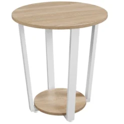 Yaheetech Industrial Side Table, Round Sofa Table With Storage Rack -Baxton Studio Shop GUEST 4b5b1665 e04d 4bf8 ae4f 89f1c9c7550c