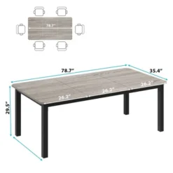 Industrial Dining Table For 6~8 People, 78.7" Long Kitchen Table,Wood Dining Table, Kitchen & Dining Room Table, Rectangle Dining Room Table For 6 -Baxton Studio Shop GUEST 4b63d4bb a8fc 4094 b1f8 a39e94060fe6