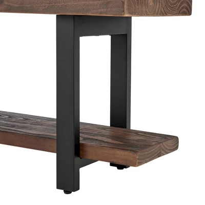 48" Pomona Solid Wood And Metal Entryway Bench Brown - Alaterre Furniture 6 48" Pomona Solid Wood And Metal Entryway Bench Brown - Alaterre Furniture - Image 6