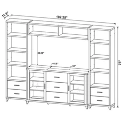 4pc Lewes Entertainment Center TV Stand For TVs Up To 65" Cappuccino Brown - Coaster -Baxton Studio Shop GUEST 4b7d6c5e f38e 420f b91e 0435f853e67f