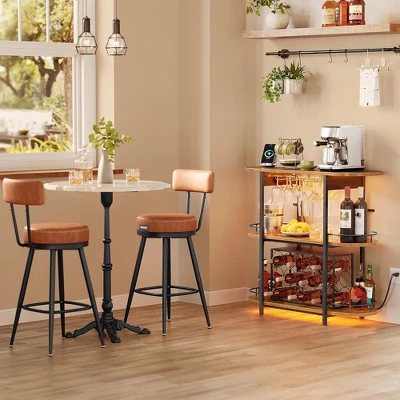 VASAGLE Bar Cabinets For Home, LED Coffee Bar With Power Outlets, Home Mini Bar For Liquor, Freestanding Wine Rack With Glass Holder 1 VASAGLE Bar Cabinets For Home, LED Coffee Bar With Power Outlets, Home Mini Bar For Liquor, Freestanding Wine Rack With Glass Holder