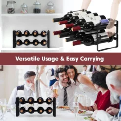 Itopfox Stackable Wine Rack Countertop, Sturdy Freestanding Wine Bottle Holder 2 Tier Tabletop Wine Stand For Pantry Bar Metal Wine Storage Organizer -Baxton Studio Shop GUEST 4b88dd2f e5e2 4afb bcb9 1712855d7bb7