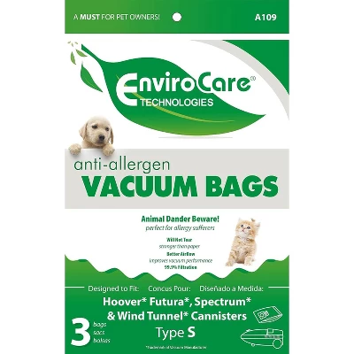 Hoover Style S Futura, Spectrum, Power Max Vacuum Cleaners Allergen Filtration Vacuum Cleaner Dust Bags 3 Pack 1 Hoover Style S Futura, Spectrum, Power Max Vacuum Cleaners Allergen Filtration Vacuum Cleaner Dust Bags 3 Pack