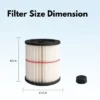 Nispira Replacement HEPA Filter Compatible With Craftsman Red Stripe Shop Vacuum Wet/Dry Vacs Vacuum. Compared To Part 17816 9-17816. 3 Pack