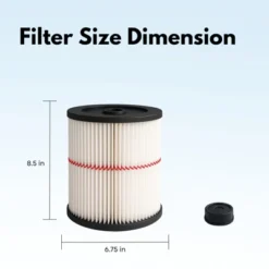 Nispira Replacement HEPA Filter Compatible With Craftsman Red Stripe Shop Vacuum Wet/Dry Vacs Vacuum. Compared To Part 17816 9-17816. 3 Pack