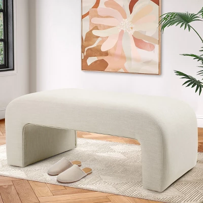 Lily 47" Contemporary Farmhouse Upholstered Bench-The Pop Maison 8 Lily 47" Contemporary Farmhouse Upholstered Bench-The Pop Maison - Image 8