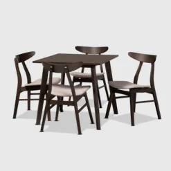 5pc Britte Fabric Upholstered Wood Dining Set - Baxton Studio -Baxton Studio Shop GUEST 4bd3d41f df6e 43cc a1fe 3ee1c4cc772b