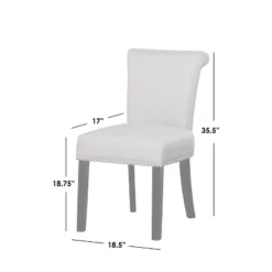 Set Of 2 Adeline Nailhead Parsons Dining Chair Gray - Buylateral: Upholstered, Rubberwood Legs, 250lb Capacity -Baxton Studio Shop GUEST 4c02cf8b 4063 414e a3f4 898c4beb1b16