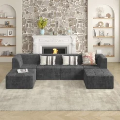 NicBex Couches For Living Room Single Seat Compressed Sofa Corduroy Sectional Sofa Couch Modern Upholstered Sofa Bed Sleeper For Apartment -Baxton Studio Shop GUEST 4c2fc392 42be 408c 91b2 9ef2e7aaf3c2