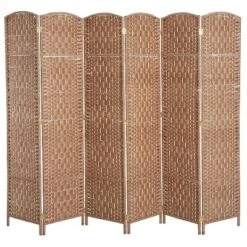 HOMCOM 6' Tall Wicker Weave 6 Panel Room Divider Privacy Screen 13 HOMCOM 6' Tall Wicker Weave 6 Panel Room Divider Privacy Screen -Baxton Studio Shop GUEST 4c3d3233 9f81 4ee2 9566 53b9c688d088