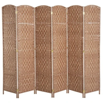 HOMCOM 6' Tall Wicker Weave 6 Panel Room Divider Privacy Screen 7 HOMCOM 6' Tall Wicker Weave 6 Panel Room Divider Privacy Screen - Image 7