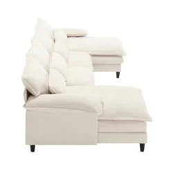 4 Seater U Shaped Modular Sectional Sofa Couch For Living Room, Corner Sofa With 4pcs Waist Pillows