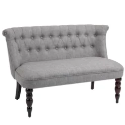 HOMCOM Upholstered Armless Fabric Loveseat With Button Tufted Design For Living Room With Wood Legs 10 HOMCOM Upholstered Armless Fabric Loveseat With Button Tufted Design For Living Room With Wood Legs -Baxton Studio Shop GUEST 4c688907 7bfe 4b4b ba0f ec9547c08c37