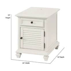 Charlestown Storage End Table With USB White - Steve Silver Co. -Baxton Studio Shop GUEST 4c7c2af3 3629 4523 a7e4 b0a514c78b9e
