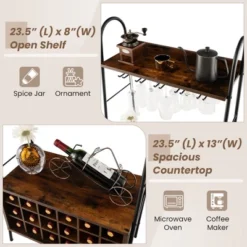 Costway Industrial Rack Freestanding Bottle Holder With Stemware Holder & Open Shelves 15 Costway Industrial Rack Freestanding Bottle Holder With Stemware Holder & Open Shelves -Baxton Studio Shop GUEST 4c8770d1 69d7 4e7b af43 4660c5db8ef5
