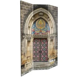 6" Double Sided Heavenly Archways Canvas Room Divider Blue/Beige - Oriental Furniture -Baxton Studio Shop GUEST 4c95d42f 77ba 45da 9487 7206b2f8c05e