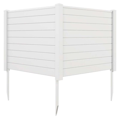 Costway 48"L X 37.5"H Air Conditioner Fence With 3 Ground Stakes Black/White 11 Costway 48"L X 37.5"H Air Conditioner Fence With 3 Ground Stakes Black/White - Image 11