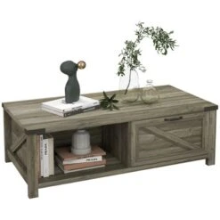 HOMCOM Farmhouse Coffee Table With Storage Drawer And Open Shelf, Rustic Coffee Table For Living Room 15 HOMCOM Farmhouse Coffee Table With Storage Drawer And Open Shelf, Rustic Coffee Table For Living Room -Baxton Studio Shop GUEST 4cb30d80 5492 4a24 919c 293f716891d4