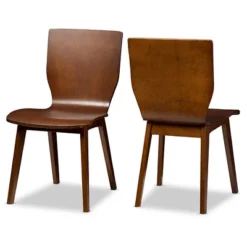 Baxton Studio Set Of 2 Elsa Mid-century Modern Scandinavian Style Dark Walnut Bent Wood Dining Chairs: Polyester, Wood Composite Frame -Baxton Studio Shop GUEST 4cc0104a bd69 4cff a244 f2d05c495fdd