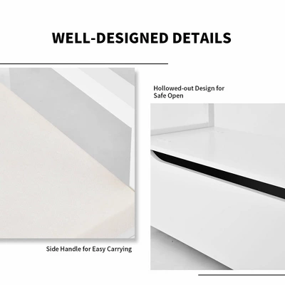 Costway Shoe Bench Storage Rack Cushion Seat Ottoman Bedroom Hallway Entryway Black/White 9 Costway Shoe Bench Storage Rack Cushion Seat Ottoman Bedroom Hallway Entryway Black/White - Image 9