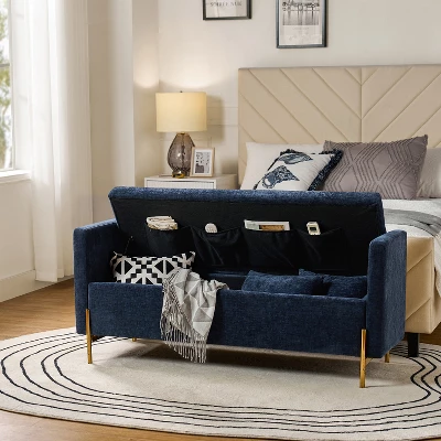 Arrigo Upholstered Flip Top Storage Bench With Arms |ARTFUL LIVING DESIGN 2 Arrigo Upholstered Flip Top Storage Bench With Arms |ARTFUL LIVING DESIGN - Image 2