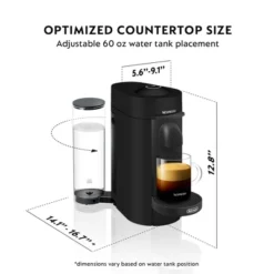 Nespresso VertuoPlus Coffee Maker And Espresso Machine By DeLonghi Black Matte: Best Rated, Uses Nespresso Pods, 12 Capsules Included -Baxton Studio Shop GUEST 4d27ff3d 4a56 480f 994c 09c7d153a8e3