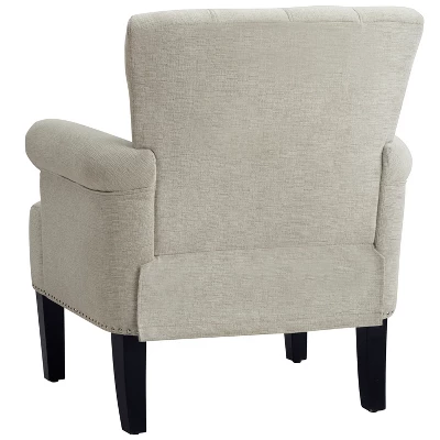 Accent Rivet Tufted Polyester Armchair-ModernLuxe 5 Accent Rivet Tufted Polyester Armchair-ModernLuxe - Image 5