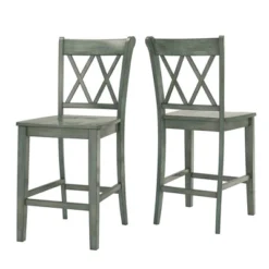2pk 24" South Hill Double X Back Counter Height Barstools - Inspire Q -Baxton Studio Shop GUEST 4db61c5b 885b 4d62 a95c fd96656f7b02