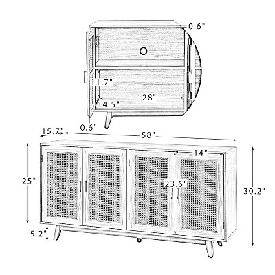 Buthrotos Living Room Solid Wood TV Stand For TVs Up To 65" | KARAT HOME 9 Buthrotos Living Room Solid Wood TV Stand For TVs Up To 65" | KARAT HOME - Image 9