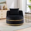 360 Degree Swivel Accent Chair, Velvet Upholstered Barrel Chair With Cushion-ModernLuxe