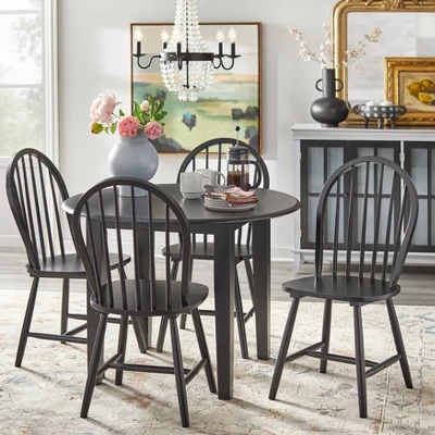 5pc Chadwick Drop Leaf Dining Set With 4 Windsor Chairs - Buylateral 1 5pc Chadwick Drop Leaf Dining Set With 4 Windsor Chairs - Buylateral