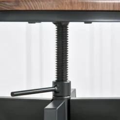 HOMCOM 3 Piece Industrial Adjustable Dining Table Set, Bar Height Bistro Table And Swivel Pub Stools For Small Space -Baxton Studio Shop GUEST 4e5e0410 f161 4de7 b316 be2b092b53d5