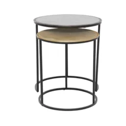 2pc Industrial Aluminum Accent Tables Black - Olivia & May -Baxton Studio Shop GUEST 4e6219c9 dd53 4e8e 8123 c4c6c2f751f6