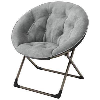 Comfy Oversized Saucer Chair For Adults, Soft Faux Fur Plush Folding Moon Chair, Metal Frame Reading Lounge Chair For Bedroom Living Room Dorm Office 10 Comfy Oversized Saucer Chair For Adults, Soft Faux Fur Plush Folding Moon Chair, Metal Frame Reading Lounge Chair For Bedroom Living Room Dorm Office - Image 10