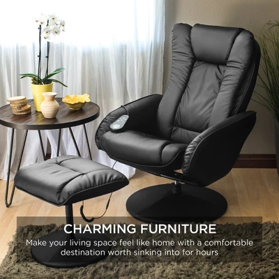 Best Choice Products Faux Leather Electric Massage Recliner Chair W/ Stool Ottoman, Remote Control, 5 Modes 2 Best Choice Products Faux Leather Electric Massage Recliner Chair W/ Stool Ottoman, Remote Control, 5 Modes - Image 2