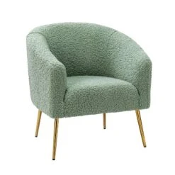 Vicenza Wooden Upholstered Accent Chair Contemporary Living Room Chair Polyester Barrel Chair With Metal Legs For Bedroom | Karat Home -Baxton Studio Shop GUEST 4e726462 9a12 4602 8592 eebb5c6c42d0