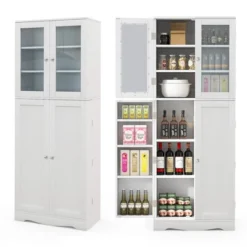 Costway Tall Storage Cabinet Kitchen Pantry Cupboard With Tempered Glass Doors & Shelves Black/White 21 Costway Tall Storage Cabinet Kitchen Pantry Cupboard With Tempered Glass Doors & Shelves Black/White -Baxton Studio Shop GUEST 4ea85a0a b96e 4272 9c38 201f5114d340