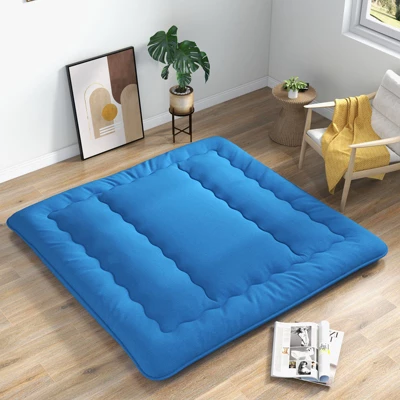 Infans King Futon Mattress Japanese Floor Sleeping Pad Washable Cover Carry Bag Blue 3 Infans King Futon Mattress Japanese Floor Sleeping Pad Washable Cover Carry Bag Blue - Image 3